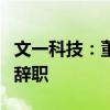 文一科技：董事、副总经理曹玉堂因个人原因辞职