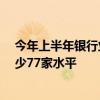 今年上半年银行业金融机构法人减员65家 接近去年全年减少77家水平