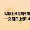 财联社9月5日电，在岸人民币兑美元收盘报7.0995，较上一交易日上涨140点。