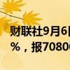 财联社9月6日电，碳酸锂期货主力合约跌超2%，报70800元/吨。