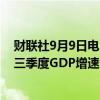 财联社9月9日电，亚特兰大联储GDPNow模型预计美国第三季度GDP增速为2.5%，此前预计为2.5%。