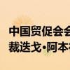 中国贸促会会长任鸿斌会见地中海航运集团总裁迭戈·阿本德