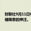 财联社9月11日电，CPI数据公布后，交易员削减了对美联储降息的押注。