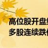 高位股开盘继续下挫 科森科技、老百姓通等多股连续跌停
