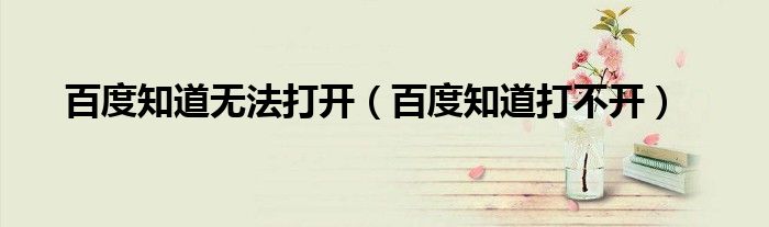 百度知道打字录入（百度知道打不开是怎么回事）
