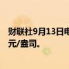 财联社9月13日电，现货白银日内涨幅达3%，现报30.75美元/盎司。