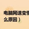 电脑网速变慢了是怎么回事（电脑网速慢是什么原因）