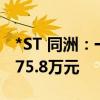 *ST 同洲：一审判决公司向投资者赔偿损失675.8万元
