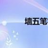 墙五笔字型怎么打（五笔墙画）