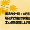 国家统计局：8月份，规模以上工业增加值同比实际增长4.5%（增加值增速均为扣除价格因素的实际增长率）。从环比看，8月份，规模以上工业增加值比上月增长0.32%。