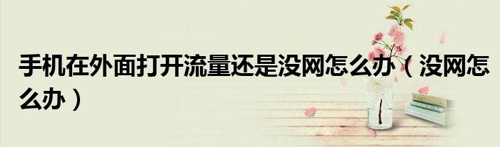 手机在外面没网怎么设置（手机在外面没网络是什么原因）