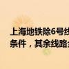 上海地铁除6号线巨峰路站至港城路站区段目前不具备运营条件，其余线路全部恢复运营