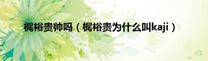 梶裕贵读音（梶裕贵是哪一年的）