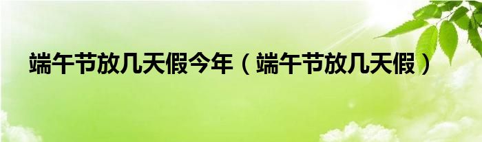 端午节放多少天假（端午节放假2021放几天）