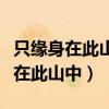 只缘身在此山中的上一句是什么意思（只缘身在此山中）