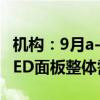 机构：9月a-Si面板需求延续向好 柔性AMOLED面板整体需求回升