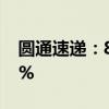 圆通速递：8月快递产品收入同比增长20.67%