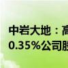 中岩大地：高级管理人员刘光磊拟减持不超过0.35%公司股份