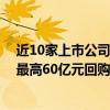 近10家上市公司盘后披露回购或增持计划公告 贵州茅台拟最高60亿元回购并注销