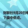 财联社9月20日电，斯托克欧洲600指数跌幅扩大至1%，创下盘中低点。