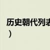 历史朝代列表及简介（历史朝代顺序表结构图）