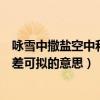 咏雪中撒盐空中和柳絮因风起哪个好为什么（咏雪撒盐空中差可拟的意思）