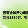 苏亚金诚所为宏图高科出具的审计报告有虚假记载 被证监会罚没1950万、暂停从事证券业务6个月