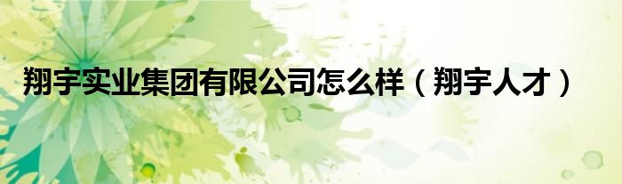 翔宇实业集团（翔宇集团招聘）