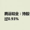 腾远钴业：持股5%以上股东赣锋锂业拟减持公司股份不超过0.93%