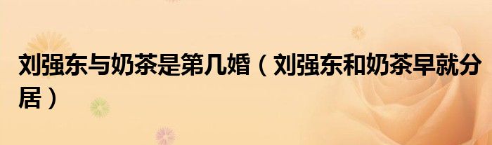 刘强东和奶茶什么时候结婚的（刘强东和章泽天婚姻现状）