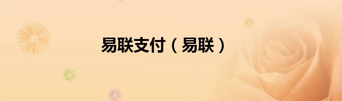 易联支付是什么样的公司（易联支付是哪个平台的）