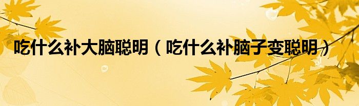什么吃的补大脑（吃什么补大脑智力）
