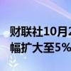 财联社10月2日电，纳斯达克中国金龙指数涨幅扩大至5%。