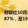 财联社10月3日电，波罗的海干散货指数跌1.87%，至1941点。