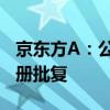 京东方A：公司债券发行获中国证监会同意注册批复