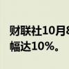 财联社10月8日电，富时中国A50指数期货跌幅达10%。