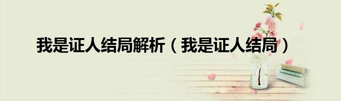 我是证人结局解析（我是证人结局）