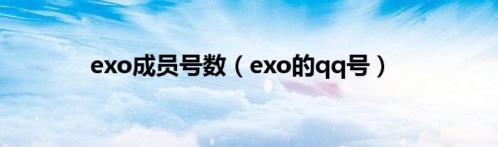 exo有哪12个人（exo所有12个成员资料）