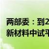 两部委：到2027年 择优培育20个左右高水平新材料中试平台