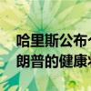 哈里斯公布个人体检报告 欲推动公众审视特朗普的健康状况