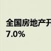 全国房地产开发投资141443亿元 比上年增长7.0%