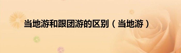 当地跟团游的app（旅游当地团是什么意思）
