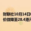 财联社10月14日电，花旗重申中银香港“买入”评级，目标价微降至28.4港元。