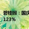 碧桂园：国庆黄金周期间公司销售目标完成率123%