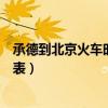 承德到北京火车时刻表承德到石家庄（承德到北京火车时刻表）