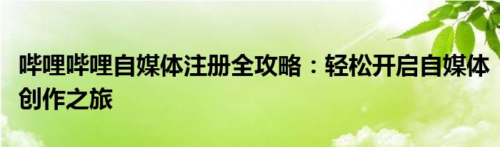 bilibili自媒体好做吗（自媒体哔哩哔哩怎么开通）