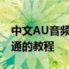 中文AU音频剪辑软件使用指南：从入门到精通的教程