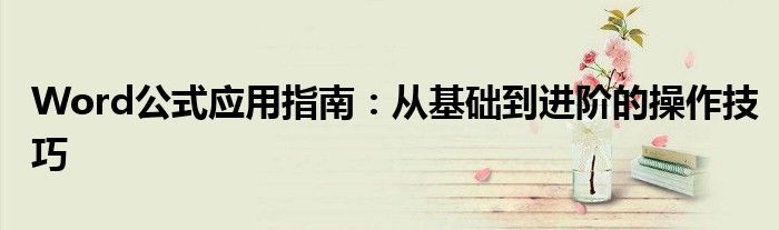 word公式的使用技巧（word文档公式运用）