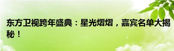 东方卫视群星耀东方张信哲（东方卫视群星跨年盛典）