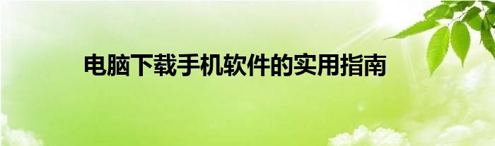 华为电脑如何下载手机软件（电脑上怎么下载手机软件）